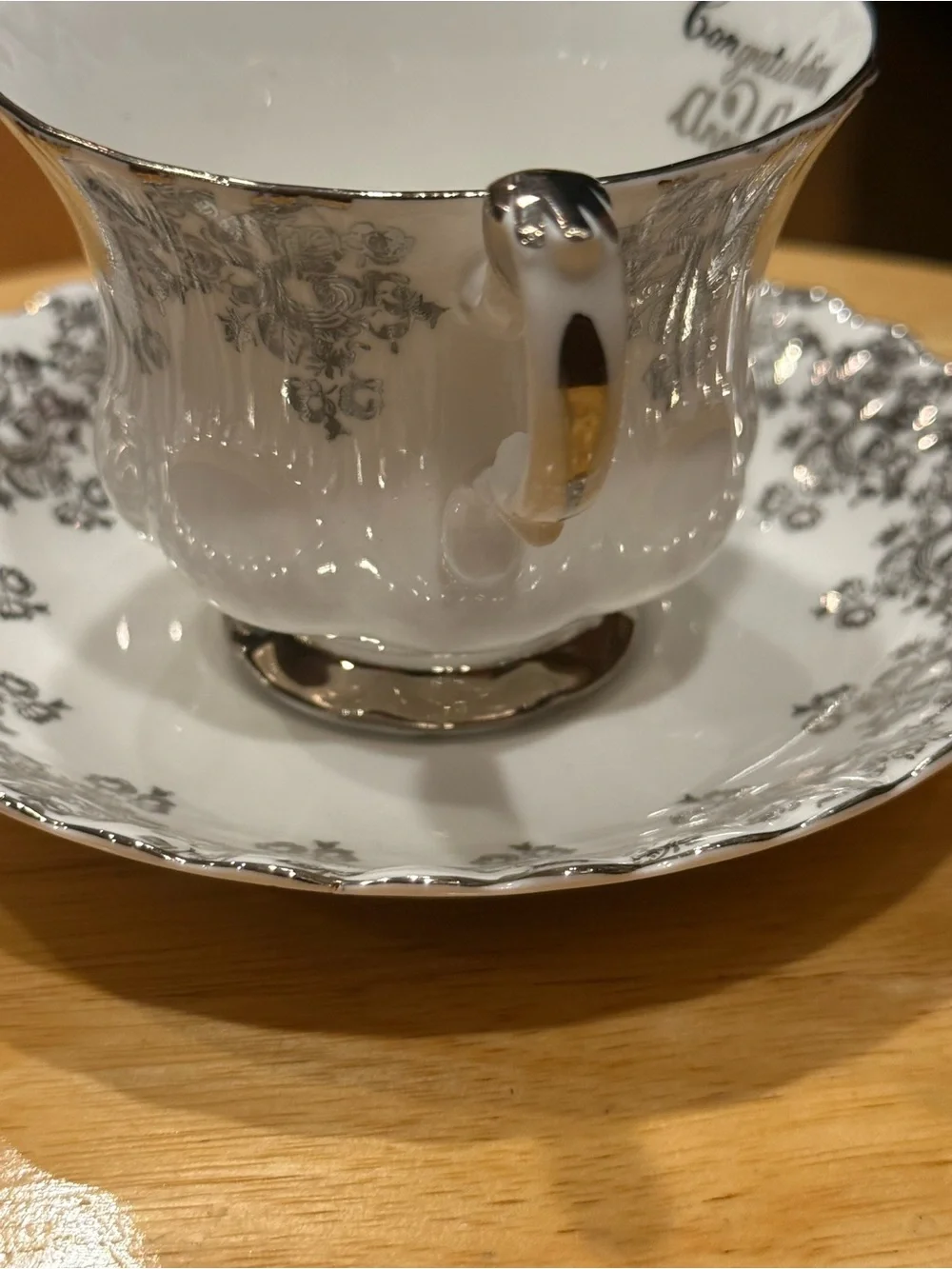 Vintage Royal Albert “Congratulations 25th Anniversary' Teacup & Saucer